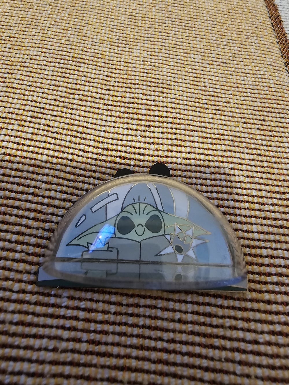 Disney Parks Star Wars The Mandalorian Grogu in Razor Crest dome pin
